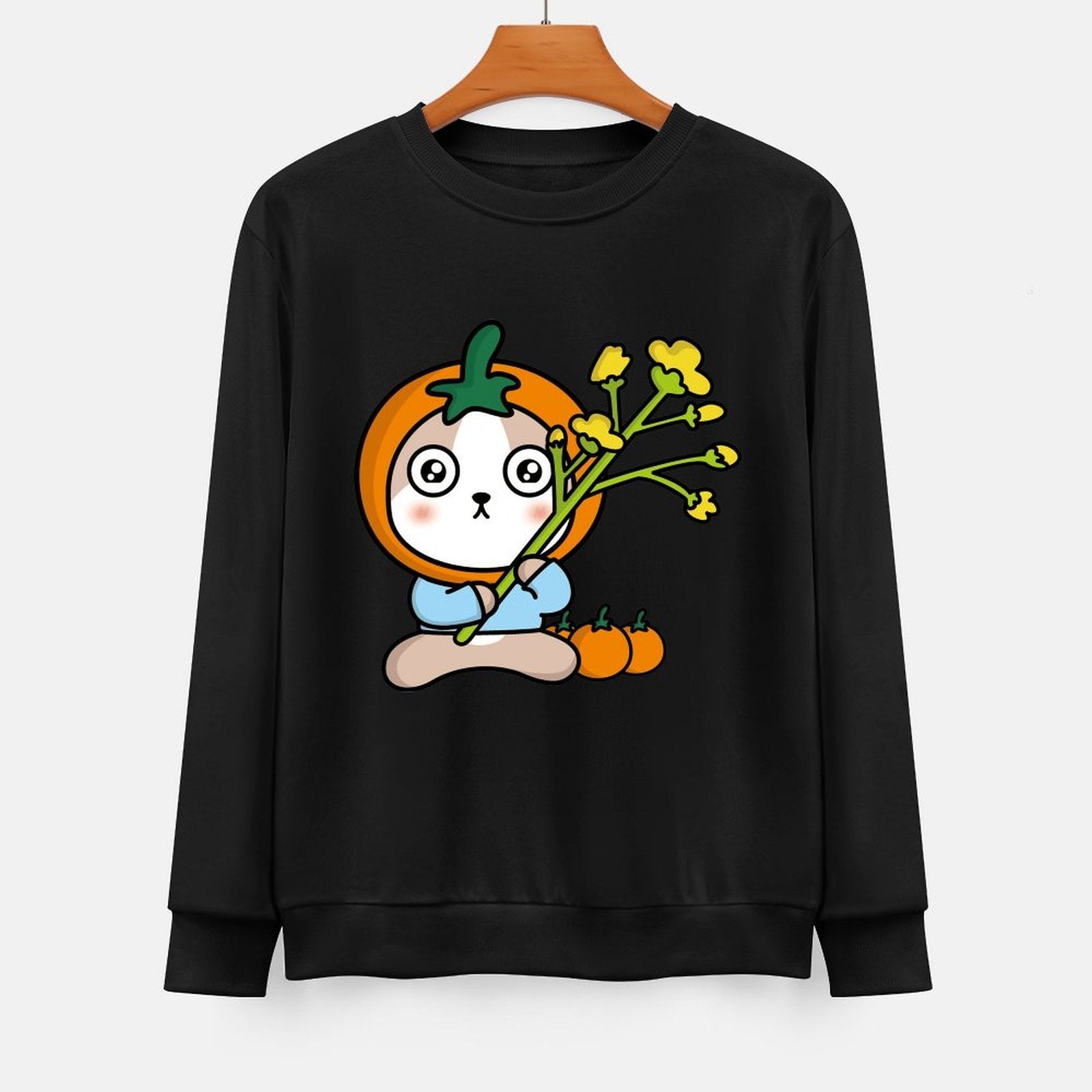 Front Patterned Long Sleeve TopCrew Neck ModernFit